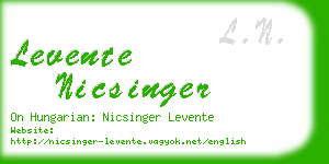 levente nicsinger business card